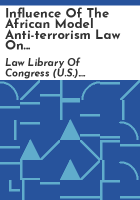 Influence_of_the_African_model_anti-terrorism_law_on_similar_laws_in_African_jurisdictions
